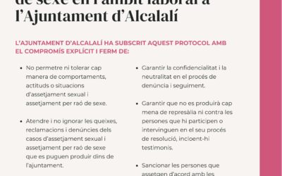 PROTOCOL PER A LA PREVENCIÓ, L’ACTUACIÓ I L’ERRADICACIÓ DE L’ASSETJAMENT SEXUALI PER RAÓ DE SEXE EN L’ÀMBIT LABORAL A L’AJUNTAMENT D’ALCALALÍ